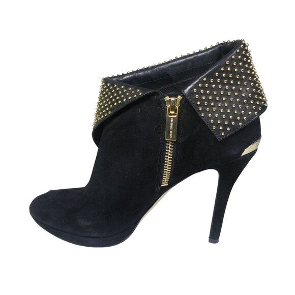 Michael Kors Women's Krista Open Toe Black Suede Heels Size 8M - Picture 7 of 14